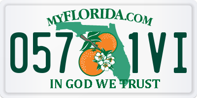FL license plate 0571VI