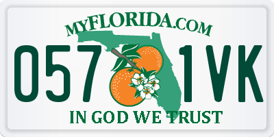 FL license plate 0571VK