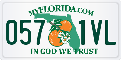 FL license plate 0571VL