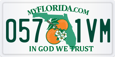 FL license plate 0571VM