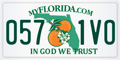 FL license plate 0571VO