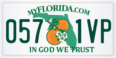 FL license plate 0571VP