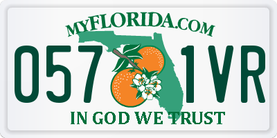 FL license plate 0571VR