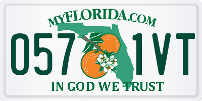 FL license plate 0571VT