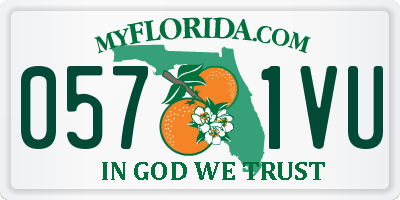 FL license plate 0571VU