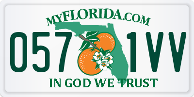 FL license plate 0571VV