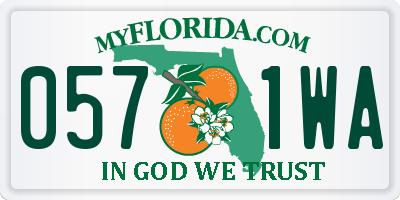 FL license plate 0571WA