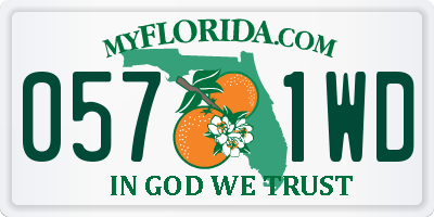 FL license plate 0571WD