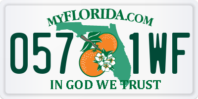 FL license plate 0571WF
