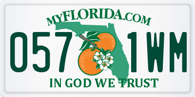FL license plate 0571WM