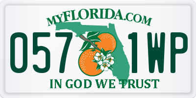 FL license plate 0571WP