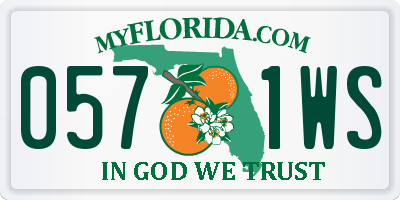 FL license plate 0571WS