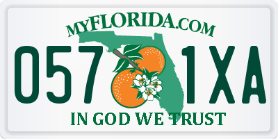 FL license plate 0571XA