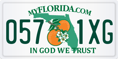 FL license plate 0571XG
