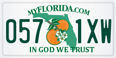 FL license plate 0571XW