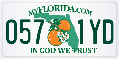 FL license plate 0571YD