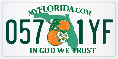 FL license plate 0571YF