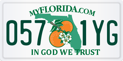 FL license plate 0571YG
