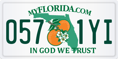 FL license plate 0571YI