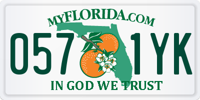 FL license plate 0571YK