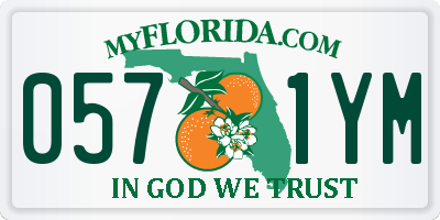 FL license plate 0571YM