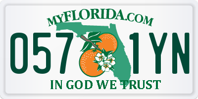 FL license plate 0571YN