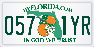 FL license plate 0571YR