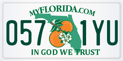 FL license plate 0571YU