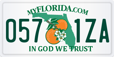 FL license plate 0571ZA