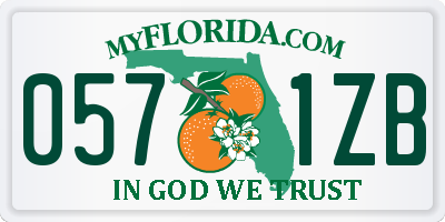 FL license plate 0571ZB