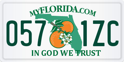 FL license plate 0571ZC