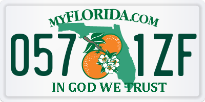 FL license plate 0571ZF