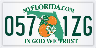 FL license plate 0571ZG
