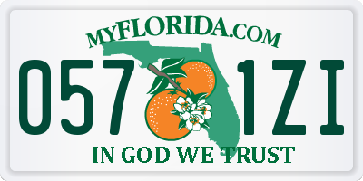 FL license plate 0571ZI