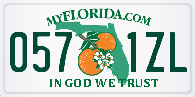 FL license plate 0571ZL
