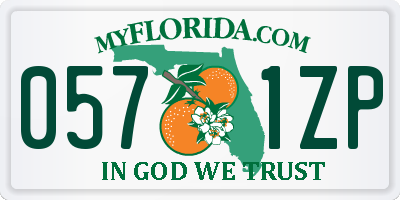 FL license plate 0571ZP