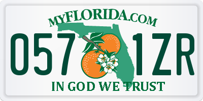 FL license plate 0571ZR