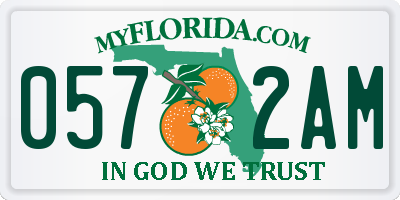 FL license plate 0572AM