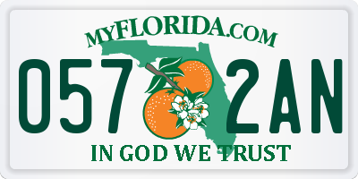 FL license plate 0572AN