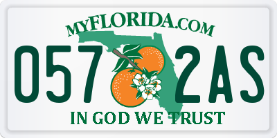 FL license plate 0572AS