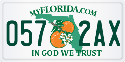 FL license plate 0572AX