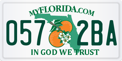 FL license plate 0572BA