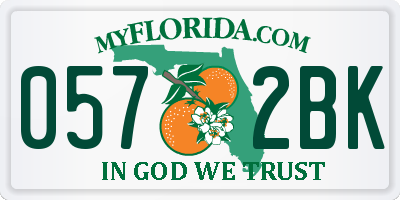 FL license plate 0572BK