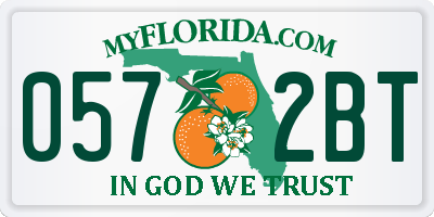 FL license plate 0572BT