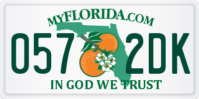 FL license plate 0572DK