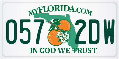 FL license plate 0572DW