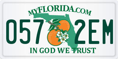 FL license plate 0572EM