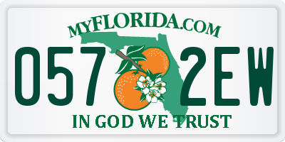 FL license plate 0572EW