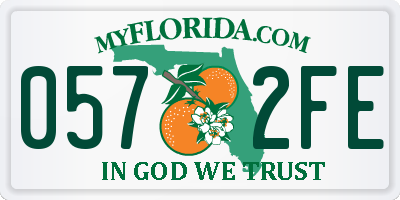 FL license plate 0572FE