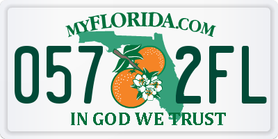 FL license plate 0572FL
